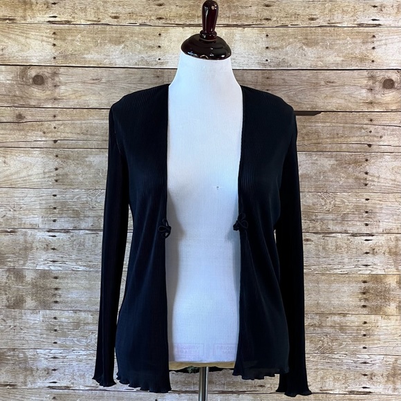 Black Size Large Ribbed Cardigan - Picture 2 of 9